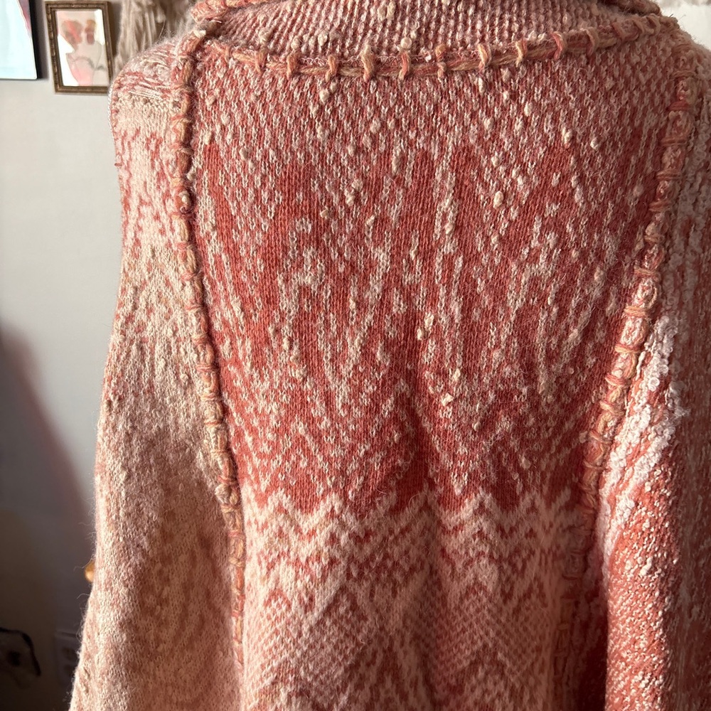 Free People Pink and Cream Textured Knit vest - Picture 5 of 6